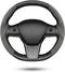 Custom-Fit for Tesla Steering Wheel Cover, Tesla Model Y / 3 Suede Steering Wheel Cover, Non-Slip, Breathable, Durable, Tesla Model Y / 3 Accessor...