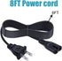 2 prong Power Cord 8ft Replacement for QFX PBX-61160 PBX-152 PBX-151 PBX-710700BTL PBX-100 PBX-61083 PBX-61155 PBX-61158 Portable Bluetooth Party ...