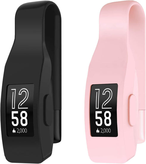 2-Pack Clip for Fitbit Inspire or Inspire HR Holder Accessory, Black+Soft Pink (not for inspire 2)...