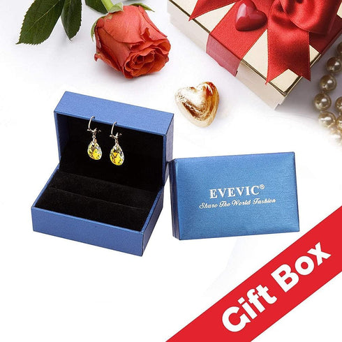 Austrian Crystal Teardrop Leverback Dangle Earrings for Women Fashion 14K Gold Plated Hypoallergenic Jewelry...