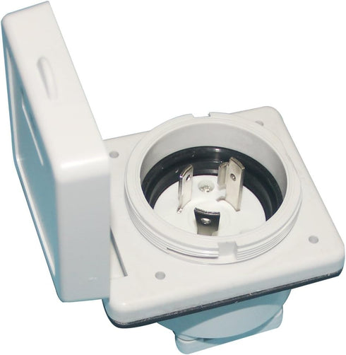 Malxs Shore Power Inlet 125V 30 Amp RV Adapter Great Replacement for Trailer RV Camper Van NEMA L5-30R - 30 Amp RV Receptacle Twist Lock Connector...