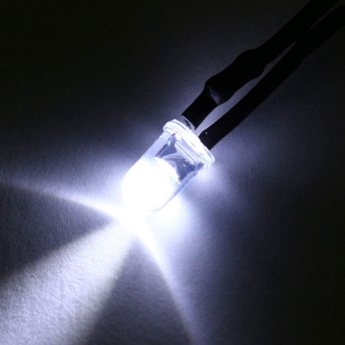 uxcell 5Pcs 5mm Pre Wired LED, White DC24V Clear Lens, Light Emitting Diodes...