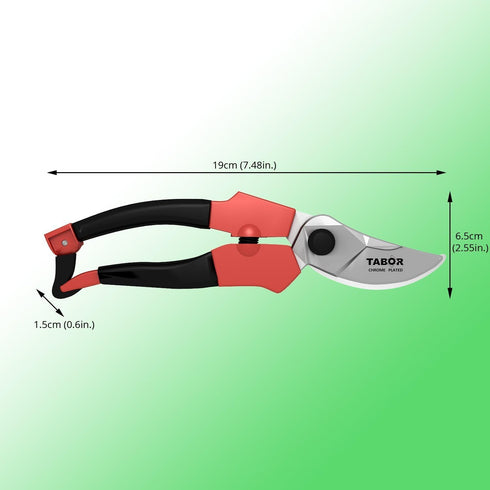 TABOR TOOLS S821A Bypass Pruning Shears, Makes Clean Cuts, Great for S-M Size Hands. Professional Sharp Secateurs, Hand Pruner, Garden Shears, Cli...