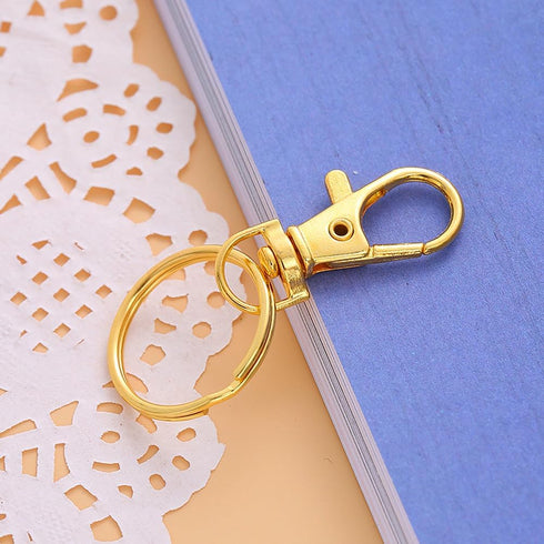 60 Pcs Premium Gold Swivel Clasps Lanyard Snap Hooks with Key Rings, Key Chain Clip Hooks Lobster Claw Clasps for Keychain Clip Lanyard, Jewelry M...