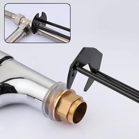 2Pcs Multifunctional Sink Wrench, Basin Wrench Faucet Wrench, Universal Under Sink Wrench Faucet Tool, Faucet Hose Spanner Sink Basin Wrench Four-...