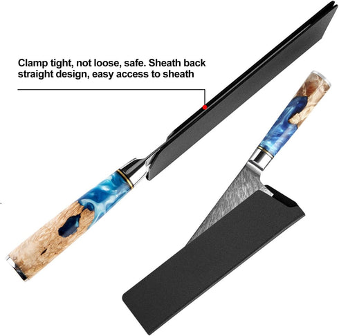 Knife Guard 8 Inch x 2 Inch RISHTEN Chef Knife Sheath Set 2 Pack Universal Waterproof Blade Edge Cover Knife Sleeves Protectors Guards for Kitchen...