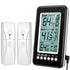 KeeKit Refrigerator Thermometer, Wireless Indoor Outdoor Thermometer with 2 Sensors, Digital Fridge Thermometer with Audible Alarm, Temperature Ga...
