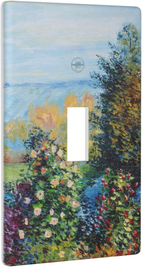 Summer Landscape 1 Gang Light Switch Cover Single Toggle Wall Plate Outlet Cover Decorative Faceplate Electrical Switchplate Home Decor 4.5" X 2.7...