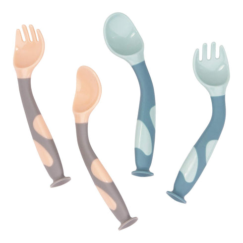 Qshare Baby Utensils Spoons with Travel Safe Case, Toddlers Feeding Training Spoon with Easy Grip and Bendable Function, Perfect Self Feeding Lear...