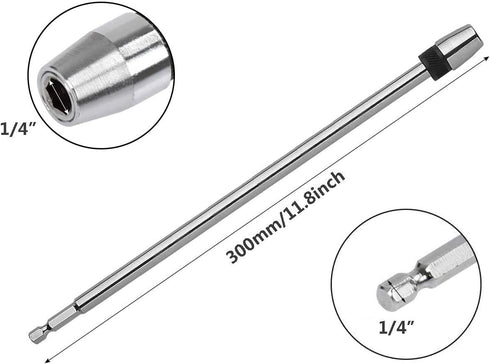 12 inch Length Quick Release Screwdriver Drill Bit Holder Extension Bar 1/4" Hex Shank Quick Change Extension Rod Socket for Screws Nuts Drill Han...