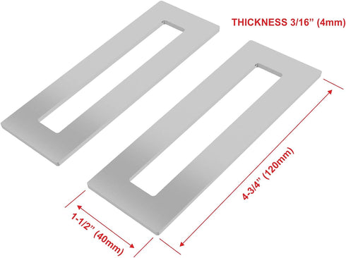 HRX STQ Sliding Aluminium Barn Door Handle, Self-Adhesive Edge for Pocket Closet Doors - Screwlesss, Peel and Stick, Complete Kit - 2 Pack - Black...