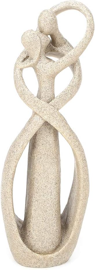 Eujgoov Sandstone Resin Lover Figurine Handmade Sandstone Abstract Art Kiss Couple Statue Sandstone Crafts Valentine's Gift Home Wedding Decor...