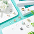 UNICRAFTALE 48 Sets 4 Colors 8/10/12mm Hypoallergenic Earring Bezel with Cabochons Stainless Steel Stud Earring with Earring Backs Earring Bezel T...