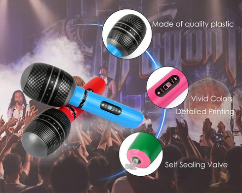 DS. DISTINCTIVE STYLE Inflatable Microphones 6 Pieces 10-Inch Blow up Microphones 80s 90s Party Favors Performace Photo Props Random Colors...