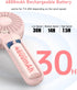 Mini Handheld Fan 4800mAh Battery Portable Fan USB Rechargeable Eyelash Fan 3 Speeds Wind Powerful Makeup Fan Cute Small Fan with Base & Lanyard f...