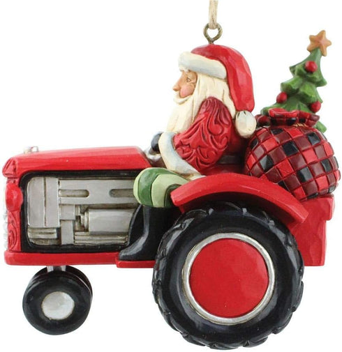 Jim Shore Country Living Santa Driving Tractor Christmas Ornament 6009132...