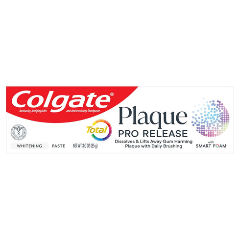 Colgate Total Plaque Pro Release Whitening Toothpaste, Whitening Anticavity Toothpaste, Helps Reduce Plaque and Whitens Teeth, 1 Pack, 3.0 Oz Tube...