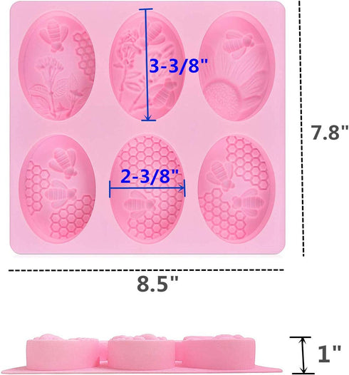2Pcs Bee Silicone Soap Molds, Honeycomb Molds for Chocolate Jelly Candy Making...