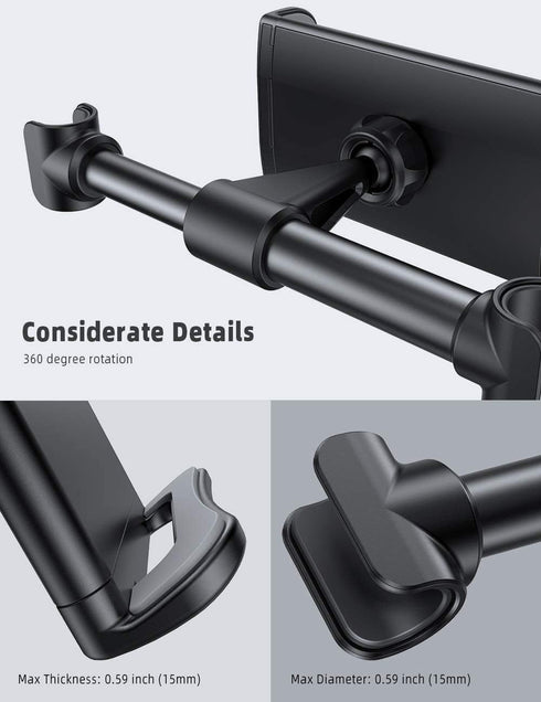 Lamicall Car Headrest Mount, Tablet Headrest Holder - Stand Cradle Compatible with iPad Pro Air Mini, Galaxy Tabs, Other 4.7-10.5" Cellphones and ...