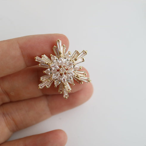 5pc/lot Luxury Golden Crystal Buttons for Clothes Cubic Zirconia Button for Coat Decorative CZ Sewing Buttons for Clothing (29mm/1.14")...