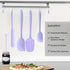 5 Piece Purple Silicone Spatula Set, Heat Resistant Rubber Spatulas Set, Silicone Kitchen Utensils Set Dishwasher Safe for Nonstick Cookware...