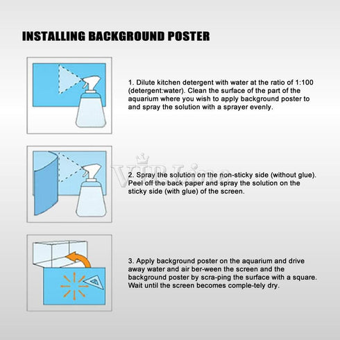 Jellyfish Aquarium Background Poster PVC Fish Tank Decorations Landscape (24" x 12"/ 61 x 30cm)...