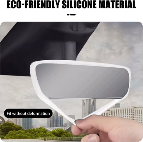 1 PC Car Rearview Mirror Protective Cover, Silicone Stretchable Snug Fit Interior Rearview Mirror Decoration, Shockproof Anti-collision Mirror Pro...