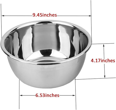 meleg otthon Stainless Steel Bowl,3QT Salad Bowl,Metal Bowls,Stainless Steel Basin,Heavy Duty Deeper Edge Mirror Finish Dishwasher Safe bowl (M)…...