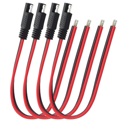 4 PCS 1 Feet 14AWG SAE Connector Quick Disconnect Plug Extension Cable, SAE Extension Cable for Automotive, RV, Motorcycle Cars Tractor, Solar Pan...