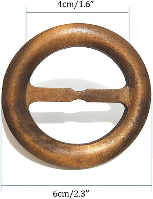10 Pcs Natural Wooden Round Shape Scarf Ring Tee Shirt Clips T-Shirt Clasp Clip Ring Clothing Ring Wrap Holder for Women Lady Girls(Mixed Color)...
