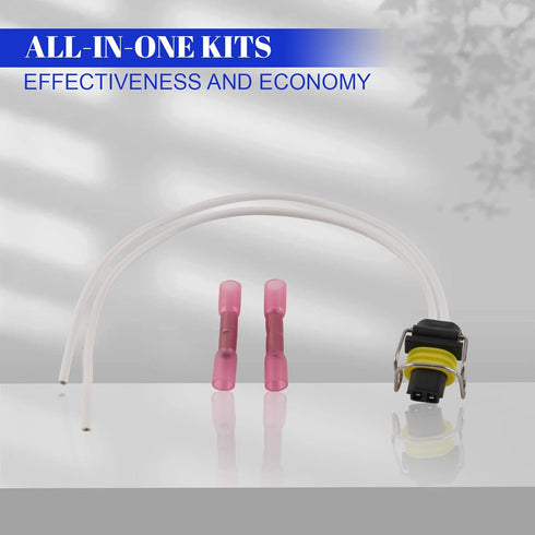 MOTOALL 366-9748 2501107C1 2 wire Fuel Injector Connector Pigtail Wiring Loom 645-1001 for Caterpillar C7 C9 Excavator IPR Valve 7.3 6.0 VGT 6.0 6...