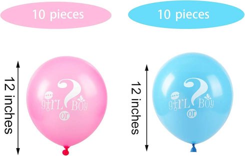 Lecpeting 20 Pcs Gender Reveal Balloons Boy or Girl Letter Balloon 12 Inches Latex Party Balloon for Baby Shower Themed Party Decorations...