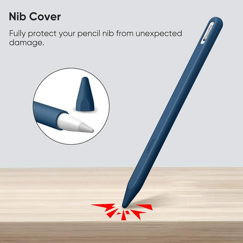 Fintie Silicone Sleeve for Apple Pencil Pro & Apple Pencil 2nd Generation, Light Pen Skin Case Cover Soft Protective Grip Holder with 2 Nib Covers...