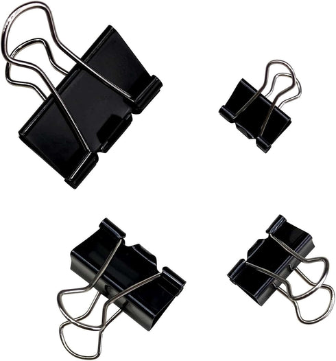 120Pcs Assorted Sizes Binder Clips, Metal Paper Clamps 4 Assorted Sizes, Medium, Small, X Small and Micro for Office Supplies, Black....