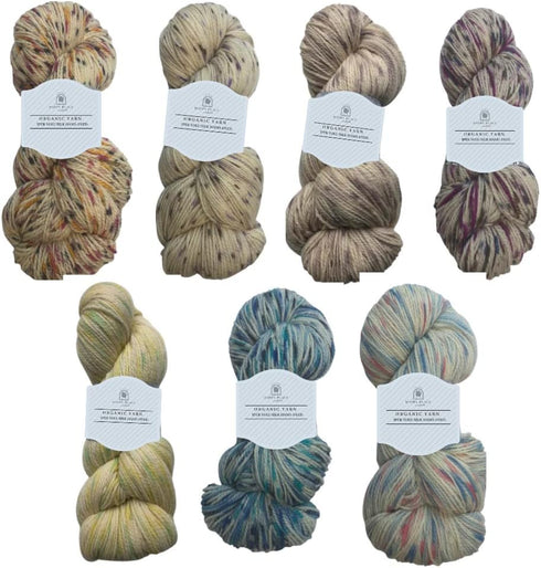 2PK Ipek Yolu Knit and Crochet Yarn, Silk Wool Blend, Multicolor Yarn, Hand-Dyed, Organic, 200g, 800m (Greys)......