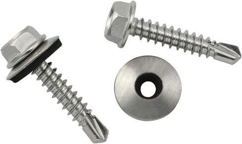 20pcs #10 x 1 Inch Metal Roofing Screws Galvanized Hex Head Sheet Metal Roof Screw for Corrugated Roofing...