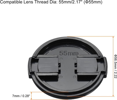 PATIKIL Camera Lens Cap, 4 Pack Sides Pinch Front Lens Cover with Microfiber Cleaning Cloth for 55mm Thread Universal DSLR Lenses for Nikon, for F...