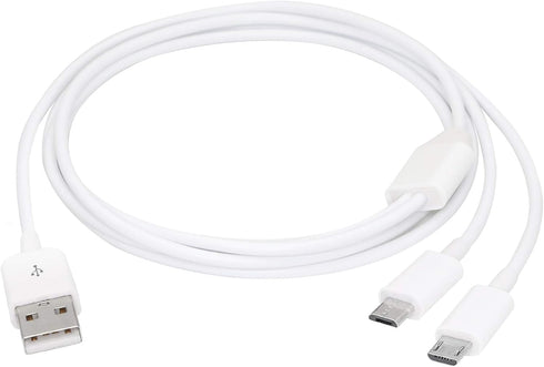 CERRXIAN 3Ft USB 2.0 Type A Male to 2 Micro USB Male Splitter Y Data Charge Connector Adapter Cable (White)...
