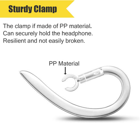 Ear Hooks 360° Rotatable Multi-Dimensional Adjustable Soft Silicone Universal Headset Clips Anti-Slip Sports Clamp Loop Replacement Comfortable 5P...