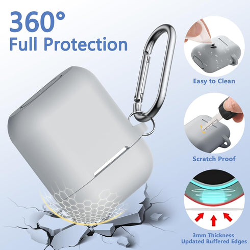 Lerobo for Airpod Case Cover, with Cleaner Kit and Magnetic Airpod Strap Anti-Lost Cord Sports Lanyard,Soft Slicone Cover Compatible with Apple Ai...