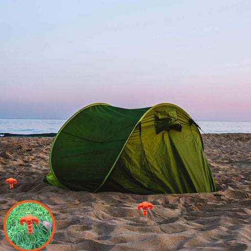 Canopy Stakes Canopy Anchors Beach Tent Stakes Heavy Duty Screw Shape 25 cm 10 inch - 8 Pack Orange Tent Stake for Outdoor Hiking Camping...