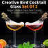 SuproBarware Cocktail Glass - Bird Glass Clear Wine Glasses Set of 2 Goblet Beverage Glass 5 Ounce for Party Wedding...