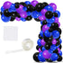 Blue Black Purple Balloon Arch Garland Kit - 125PCS Purple Blue Balloons Blue Silver Black Balloons Video Game Birthday Decorations for Video Gami...