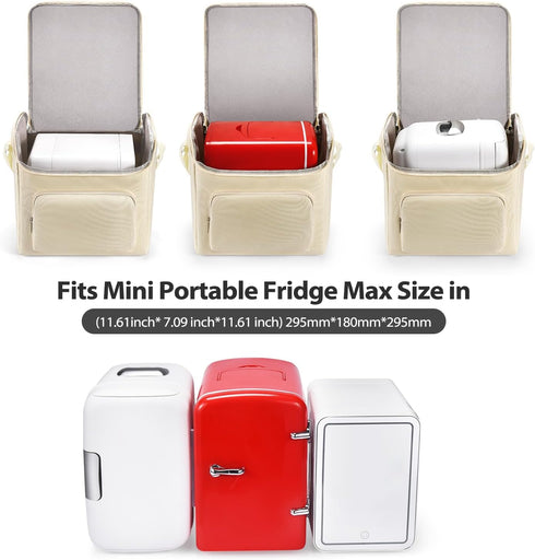 Mini Fridge Travel Case, 4L/6 Cans Portable Cover Storage Bag for Frigidaire EFMIS129 Compact Refrigerators,for AstroAI Mini Fridge,for Cooluli Mi...