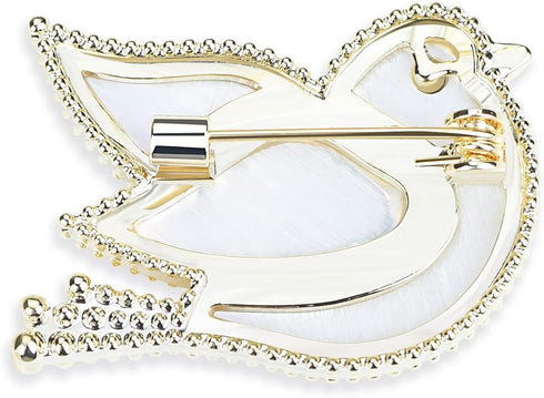 Elegant Brass Micro Pave Rhinestone Crystal Dove Bird of Peace Pigeon Bird Brooch Lapel Pins Breastpin Broach Custom Jewelry...