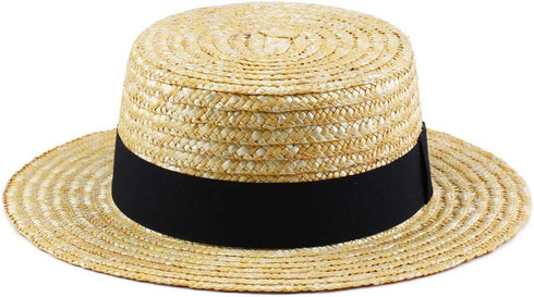 Boater Hats for Men Women Straw Skimmer Hat Wide Brim Halloween Christmas Costume...