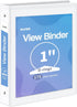 SUNEE 3 Ring Binder 1 Inch 1 Pack, Clear View Binder Three Ring PVC-Free (Fit 8.5x11 Inches) for School Binder or Office Binder Supplies, White Bi...