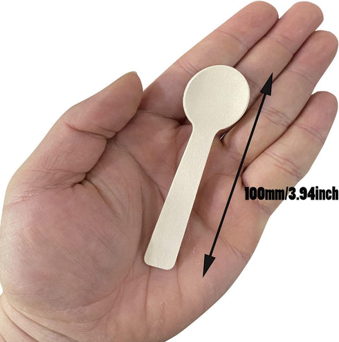 200pcs 4 inch Mini Wooden Spoons, Biodegradable Compostable Birchwood, Food Grade Disposable Spoons Disposable Wooden Cutlery for Parties, Wedding...