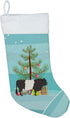Caroline's Treasures BB9198CS Belted Galloway Cow Christmas Christmas Stocking, Teal Fireplace Hanging Stockings Christmas Season Party Decor Fami...