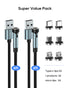 Kuulaa 7PIN Magnetic Charging Cable, 540° Rotating Magnetic Phone Charger 2Pack 6FT Magnetic Charger Cable 3A Fast Charging Cable Support Data Tra...